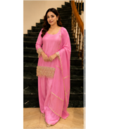 Elegant Pink Embroidered Kurta Set with Dupatta