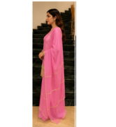Elegant Pink Embroidered Kurta Set with Dupatta
