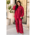 Scarlet Cotton Schiffli cordset