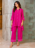 Elegant Fuchsia Embroidered Co-ord Set for Women